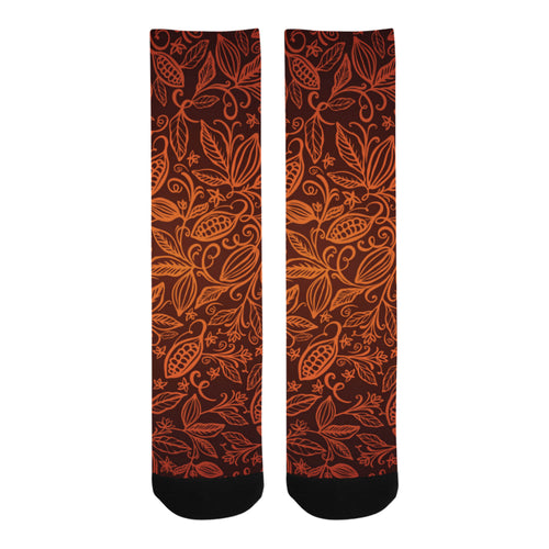 cacao beans tribal polynesian pattern Crew Socks