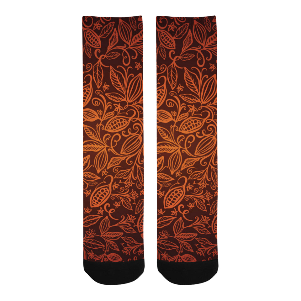 cacao beans tribal polynesian pattern Crew Socks