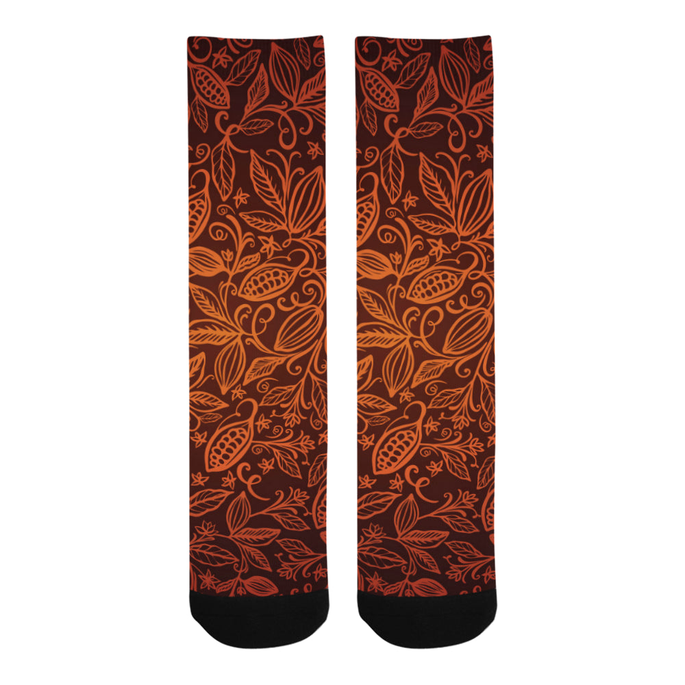 cacao beans tribal polynesian pattern Crew Socks