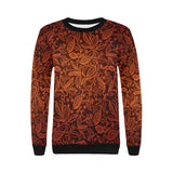 cacao beans tribal polynesian pattern Women's Crew Neck Sweatshirt