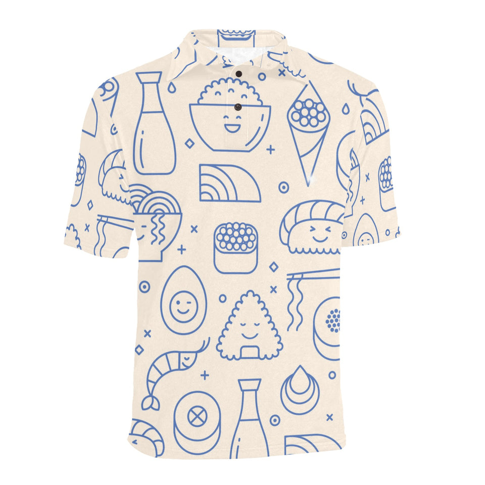 Cute sushi icon pattern Men's All Over Print Polo Shirt