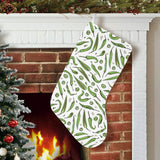 Hand drawn sketch style green Chili peppers patter Christmas Stocking