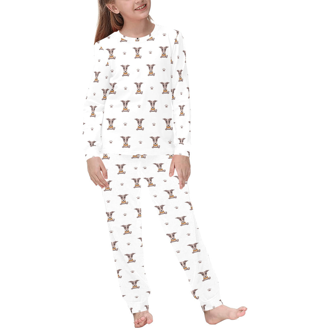 Greyhound Pattern Print Design 05 Kids' Boys' Girls' All Over Print Pajama Set