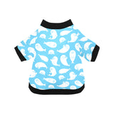 Cute white sea lion seals pattern All Over Print Pet Dog Round Neck Fuzzy Shirt