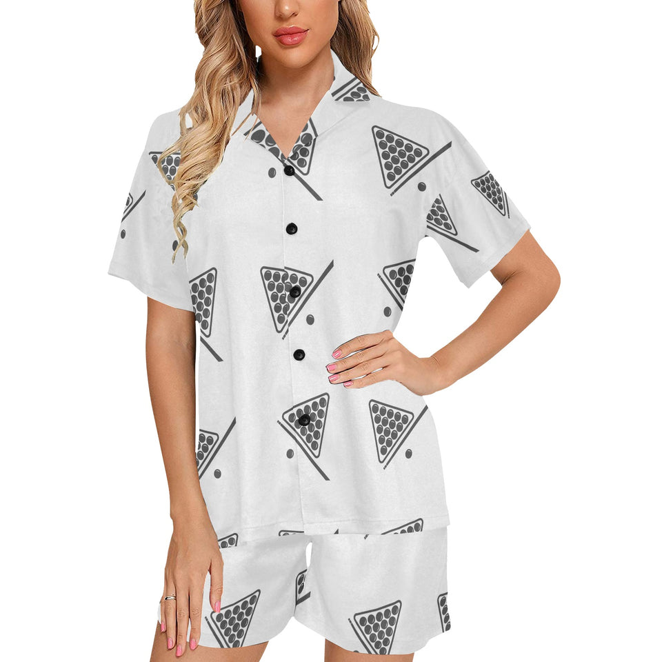 Billiard Ball Pattern Print Design 03 Women's V-Neck Short Pajama Set