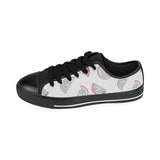 dragon fruit pattern Men's Low Top Canvas Shoes Black