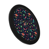 colorful space pattern planet star Elegant Black Wall Clock