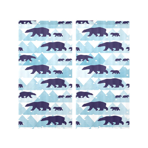 polar bear winter snow pattern Gauze Curtain