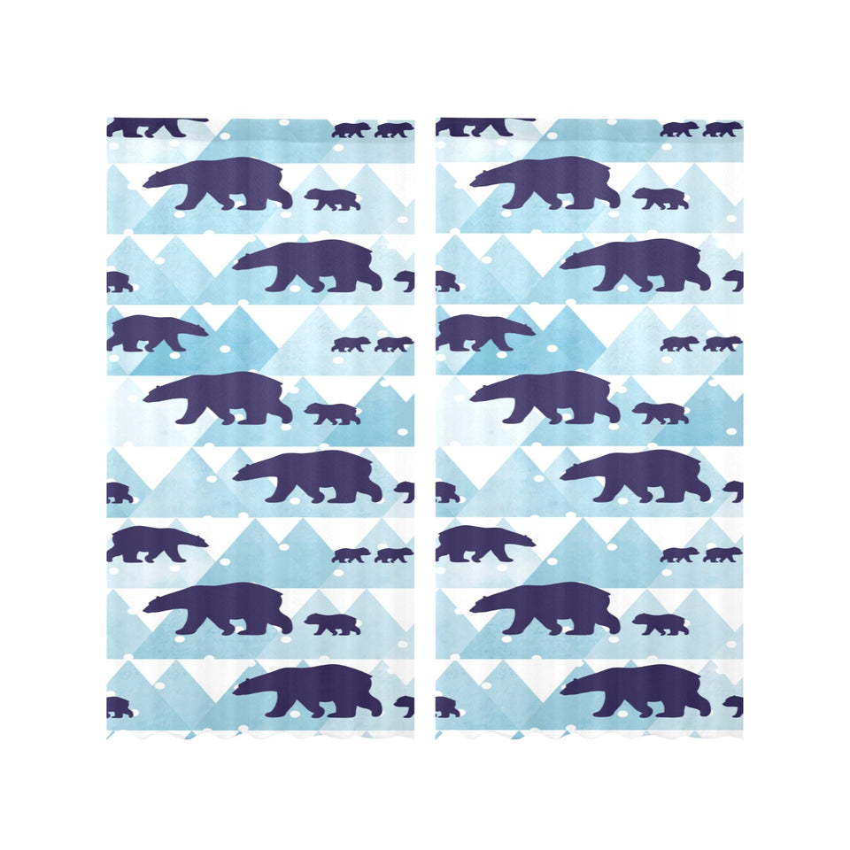 polar bear winter snow pattern Gauze Curtain