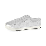 Snowflake pattern white background Women's Low Top Canvas Shoes White