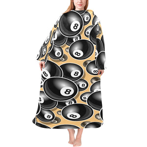 Billiard Ball Pattern Print Design 04 Blanket Robe with Sleeves