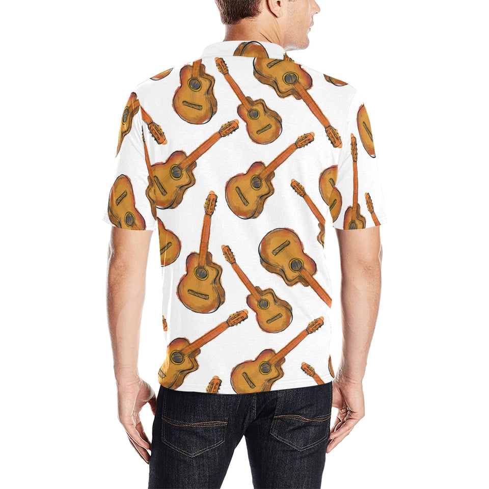 Paint Guitar Pattern Men's All Over Print Polo Shirt