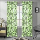 Canabis Marijuana Weed Pattern Print Design 01 Gauze Curtain