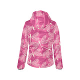 Beautiful dragonfly pink background Women's Padded Hooded Jacket