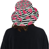 Watercolor paint textured watermelon pieces Unisex Bucket Hat