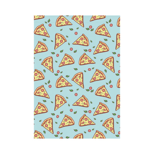 Hand drawn pizza blue background House Flag Garden Flag