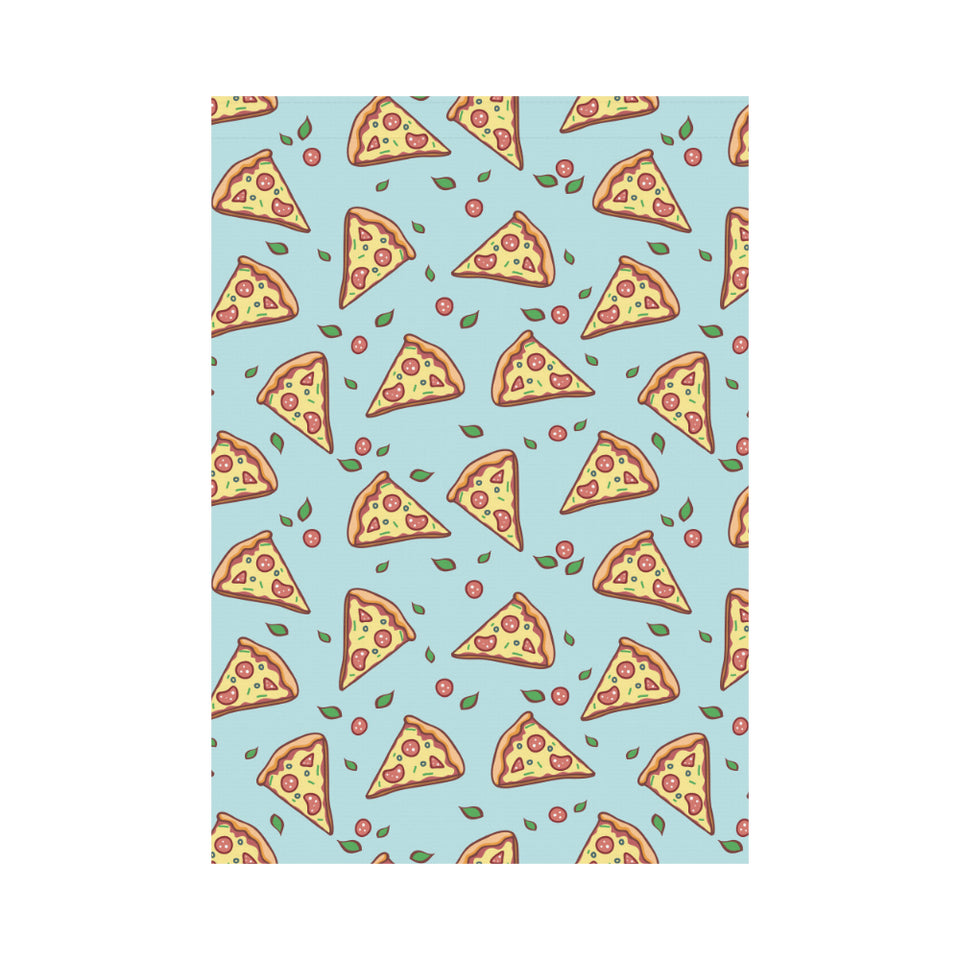 Hand drawn pizza blue background House Flag Garden Flag