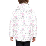 Cute poodle dog star pattern Kids' Boys' Girls' Padded Hooded Jacket