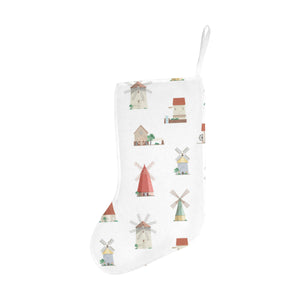 windmill design pattern Christmas Stocking