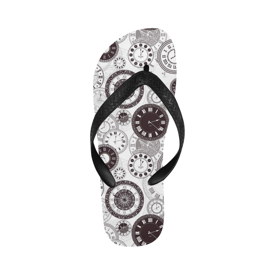 Classic vintage clock pattern Unisex Flip Flops