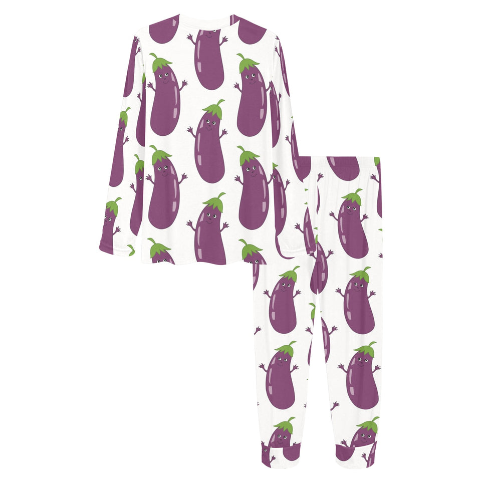 Eggplant Pattern Print Design 01 Women's All Over Print Pajama Set