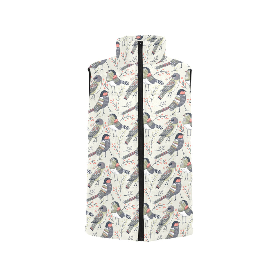 Pigeon Pattern Print Design 04 Women's Padded Vest
