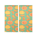 orange fruit pattern green background Gauze Curtain