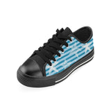 Starfish blue blackground Men's Low Top Canvas Shoes Black