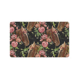 Horse head wild roses pattern Doormat