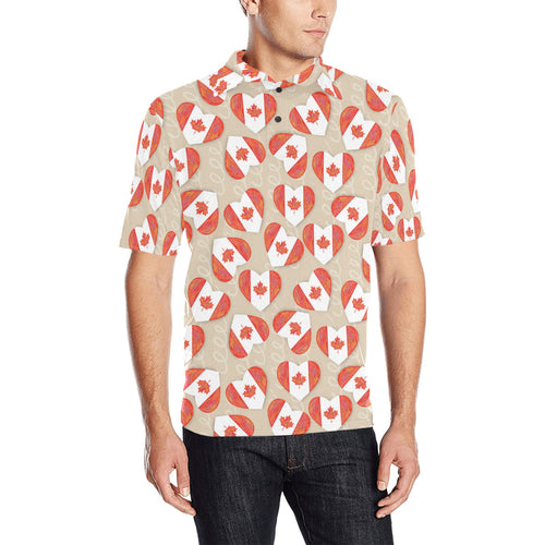 Canada Pattern Print Design 01 Men's All Over Print Polo Shirt