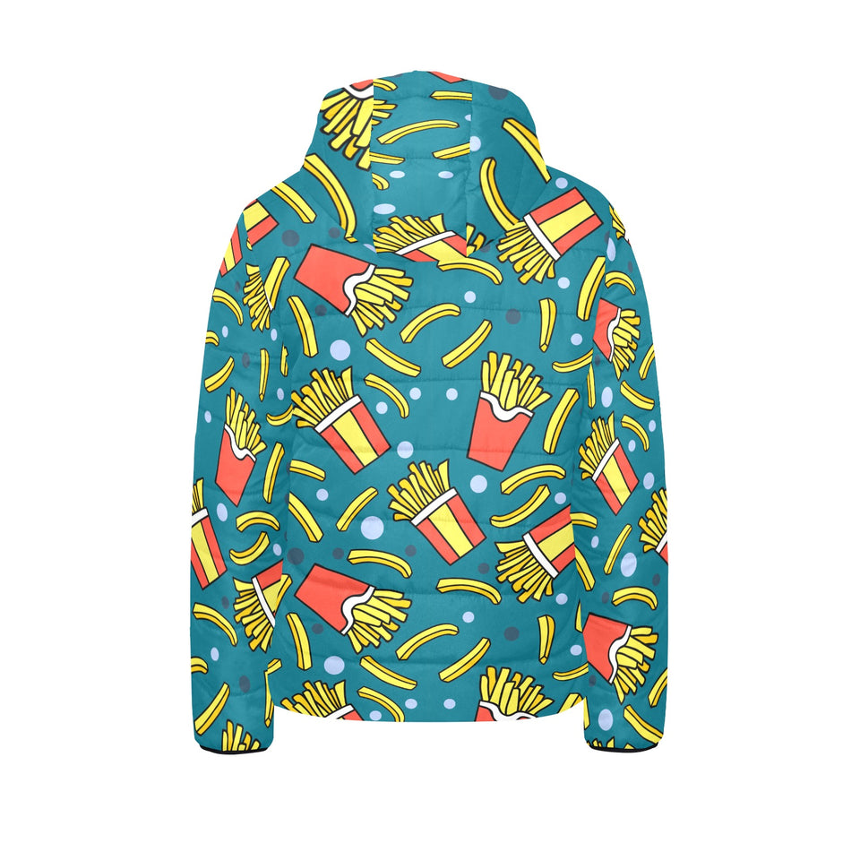 French fries red paper box pattern Kids' Boys' Girls' Padded Hooded Jacket