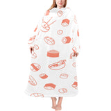 Sushi pattern Blanket Robe with Sleeves