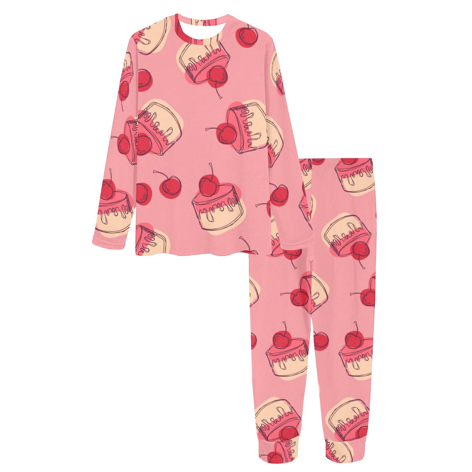 Cake cherry pattern Women's All Over Print Pajama Set