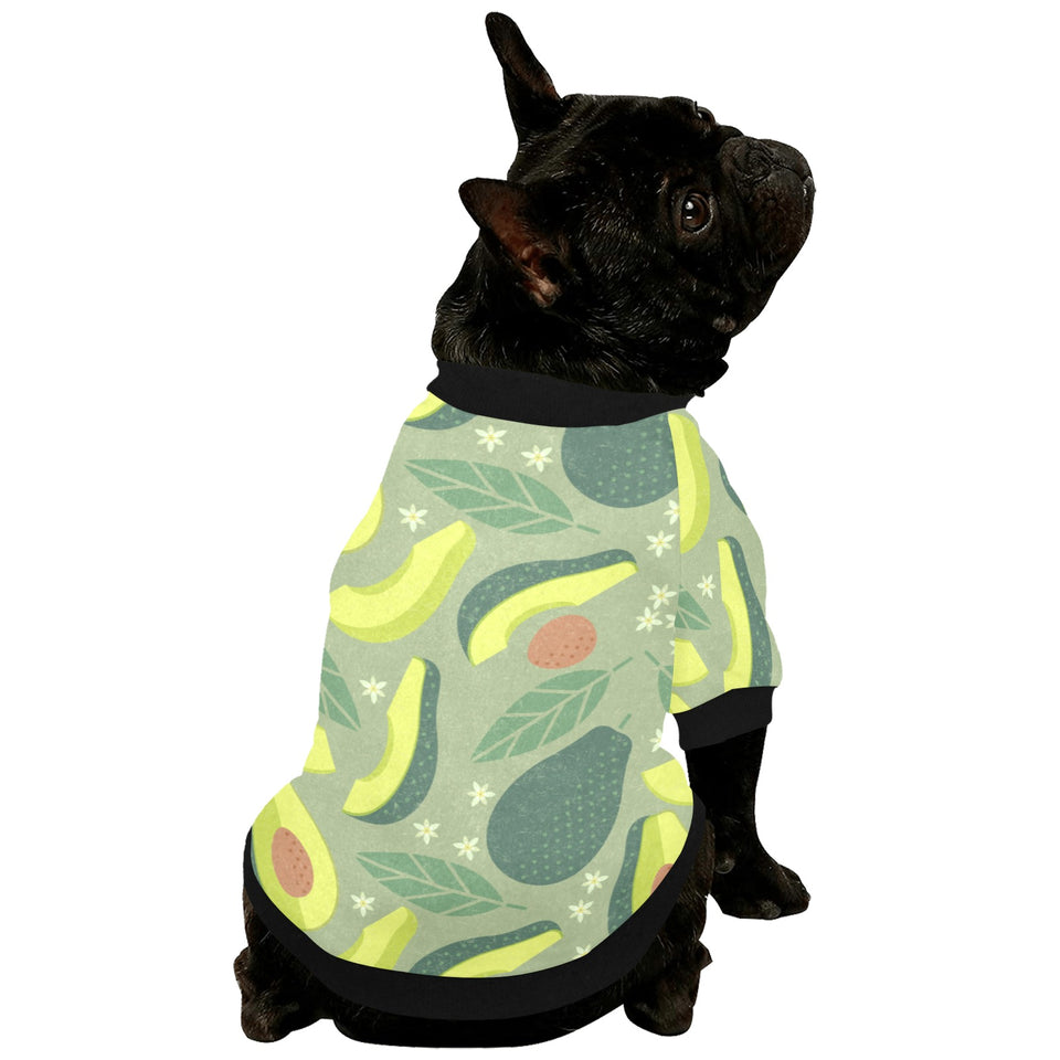 Avocado pattern All Over Print Pet Dog Round Neck Fuzzy Shirt