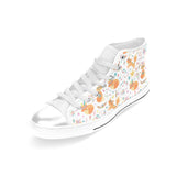 cute tribal fox pattern Women's High Top Canvas Shoes White