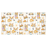 Cute dog corgi striped background pattern Tablecloth