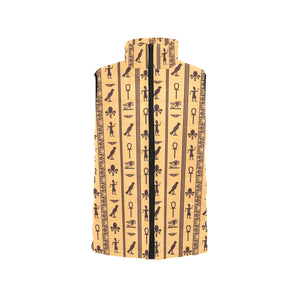 Egypt Hieroglyphics Pattern Print Design 02 Women's Padded Vest