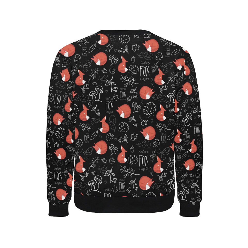 fox sleeping fox pattern Men's Crew Neck Sweatshirt