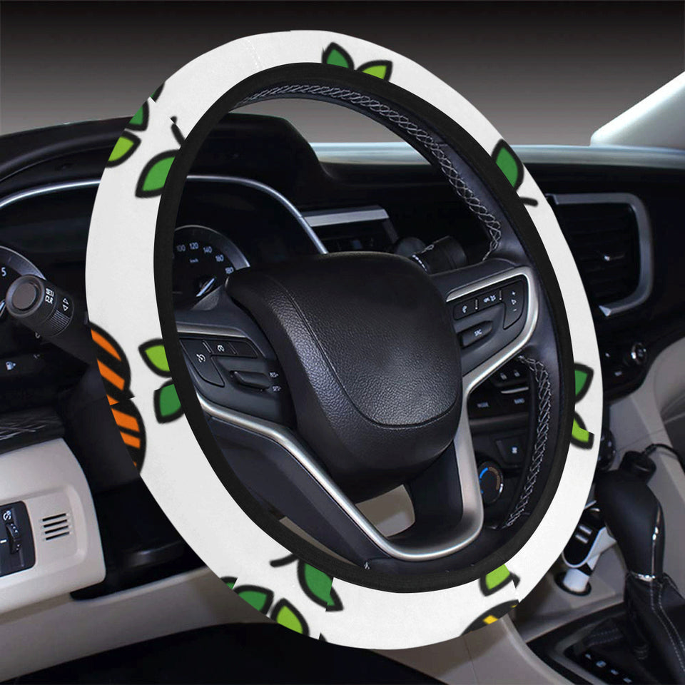 colorful apples leave zebra stripe Car Steering Wheel Cover