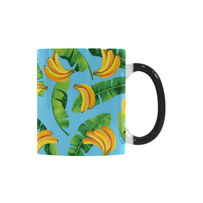 banana leaves banana design pattern Morphing Mug Heat Changing Mug