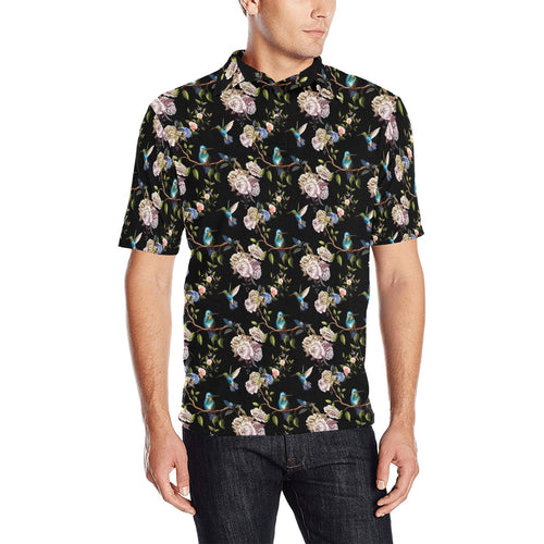 Hummingbird Pattern Print Design 03 Men's All Over Print Polo Shirt