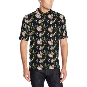 Hummingbird Pattern Print Design 03 Men's All Over Print Polo Shirt