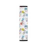 Siberian husky and colorful circle pattern Car Seat Belt Cover