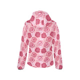 Rose Pattern Print Design 02 Women's Padded Hooded Jacket