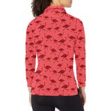 Ostrich Pattern Print Design 03 Women's Long Sleeve Polo Shirt