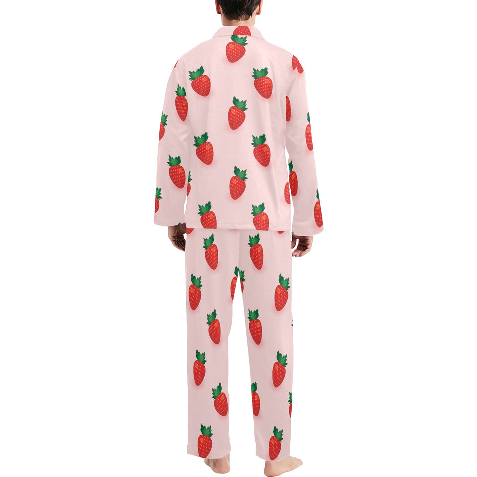 Strawberry beautiful pattern Men's Long Pajama Set