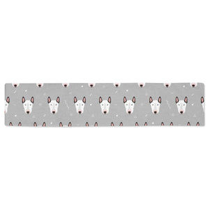 Bull Terrier Pattern Print Design 05 Table Runner