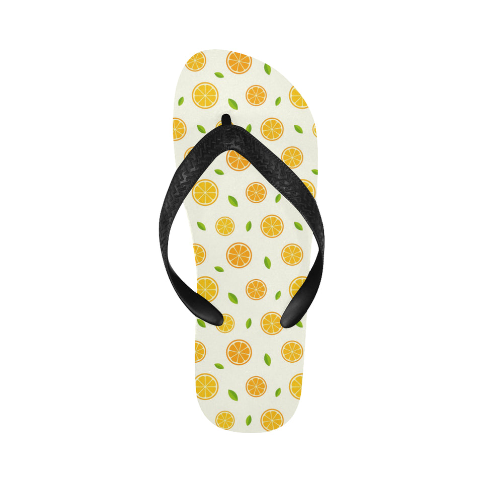 oranges leaves pattern Unisex Flip Flops