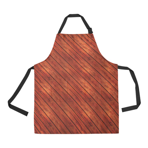 Wood Printed Pattern Print Design 03 All Over Print Adjustable Apron