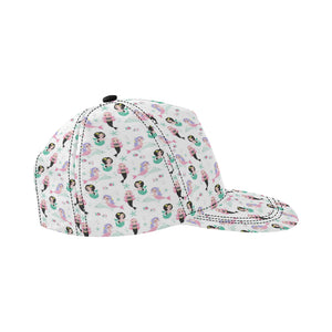 cute mermaid dolphin fish starfish pattern All Over Print Snapback Cap